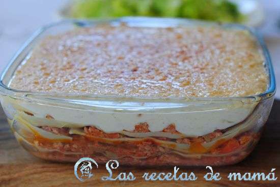 lasaña rellena de boloñesa