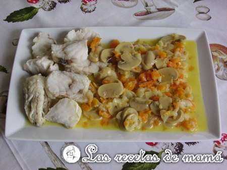Rape con salsa de champiñones