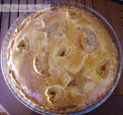 Empanada de peras y morcilla