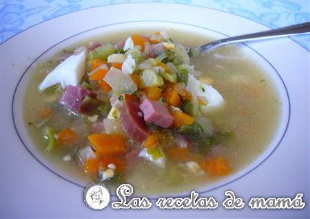 Sopa campesina con jamón
