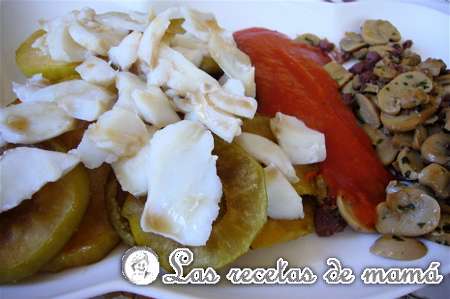 Bacalao en cama de manzanas carmelizadas