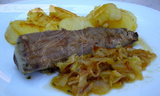 Morrillo de atún encebollado