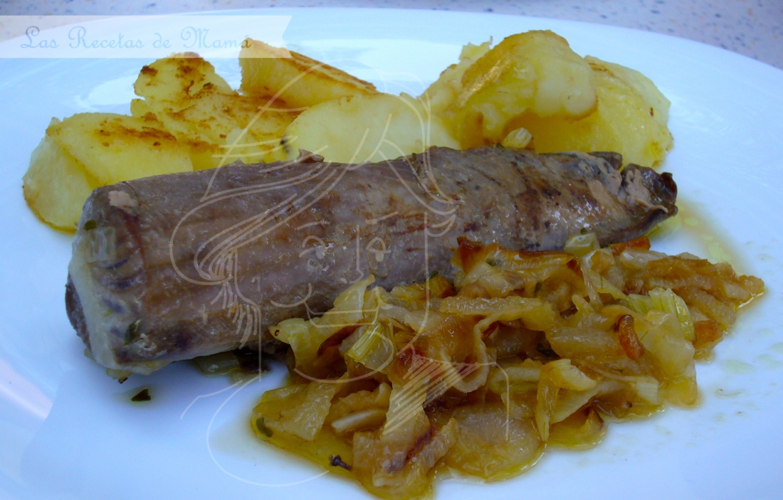 Morrillo de atún encebollado