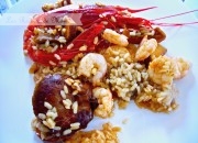 Arroz con níscalos, carabineros y gambas
