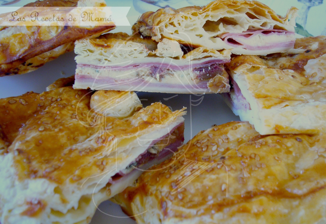 Empanada de jamón, queso y dátiles