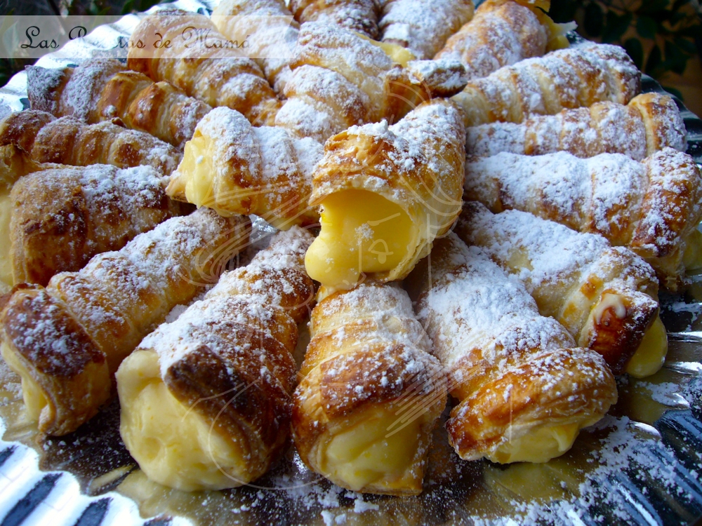 Canutillos de hojaldre rellenos crema