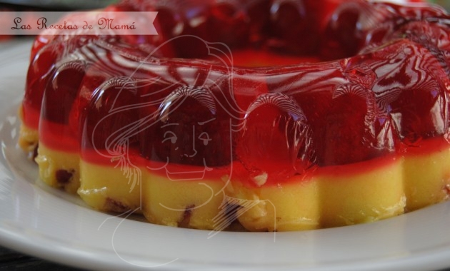 Aspic de fresas bicolor