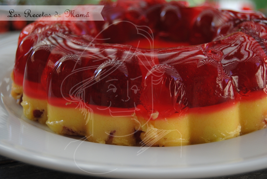 Aspic de fresas bicolor