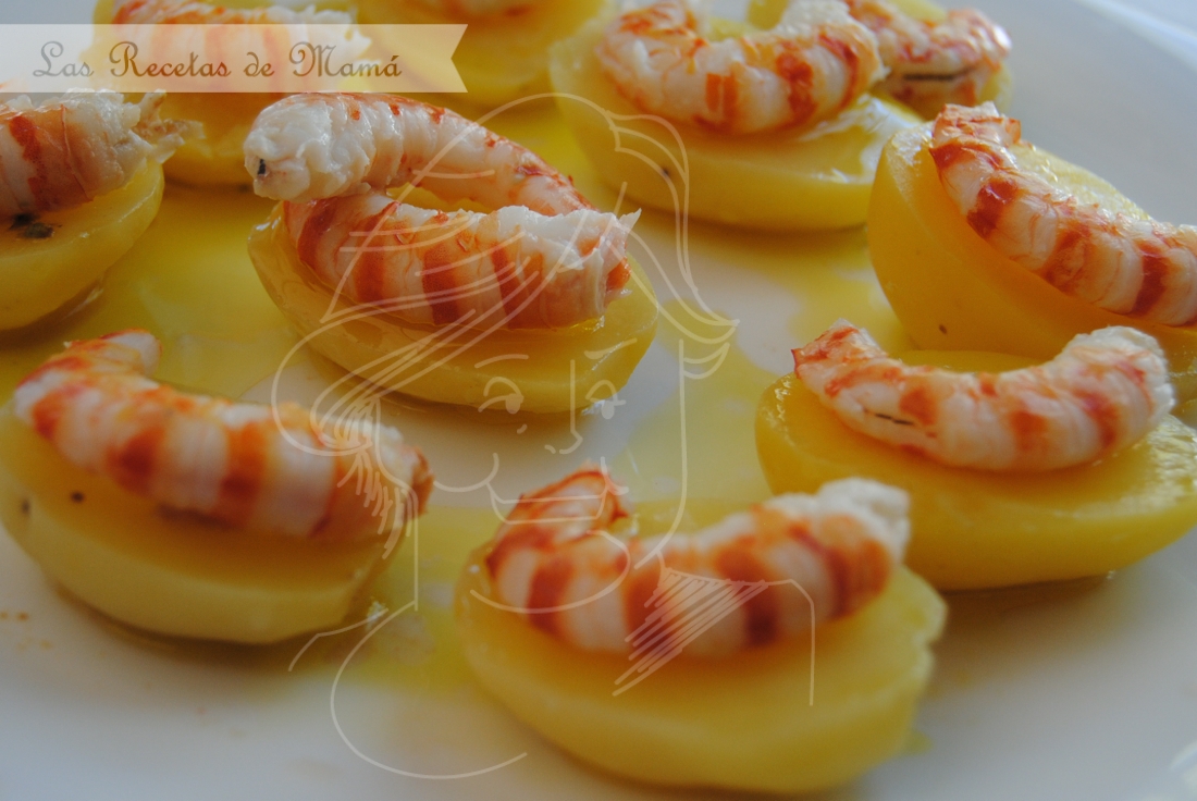 Langostinos con patatas