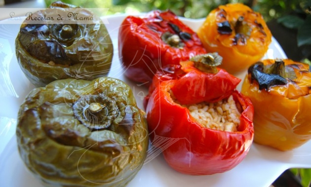 Pimientos rellenos de arroz