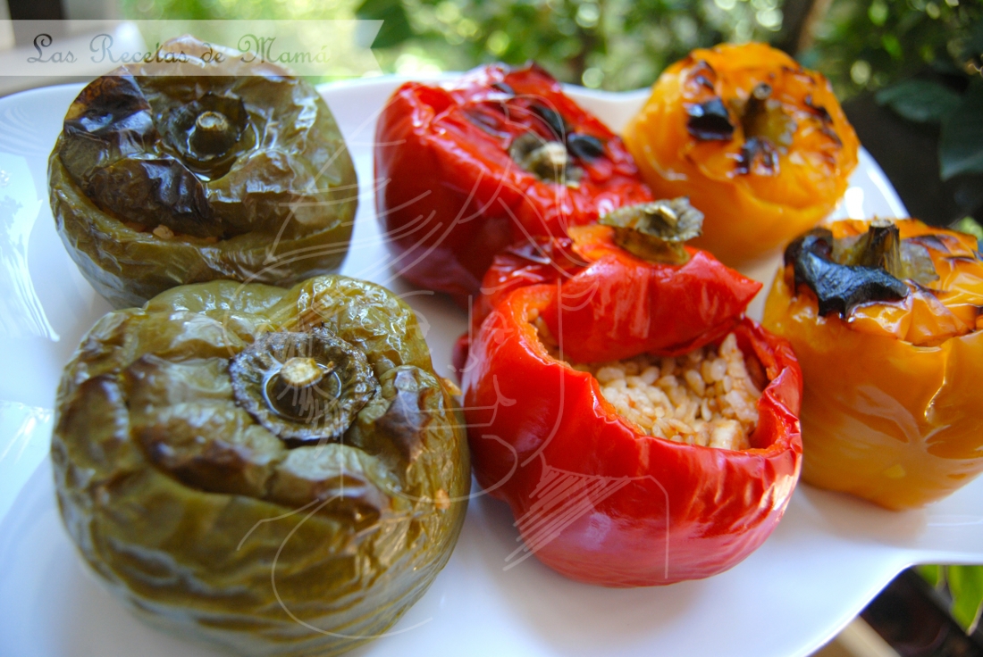 Pimientos rellenos de arroz