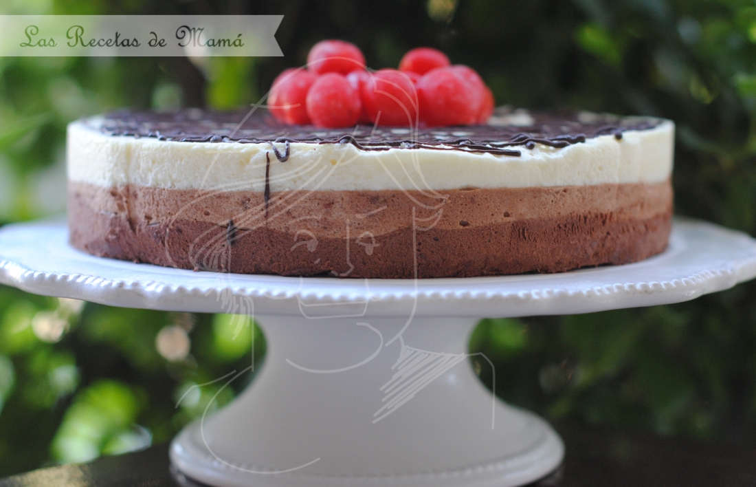Tarta helada mousse de tres chocolates