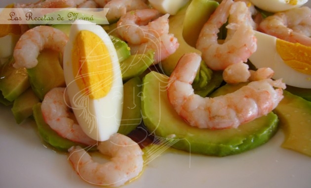 Ensalada de aguacate y gambas