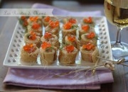 Rollitos de crepes y salmón
