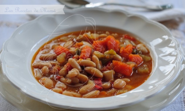 Potaje de judías con cardos y calabaza