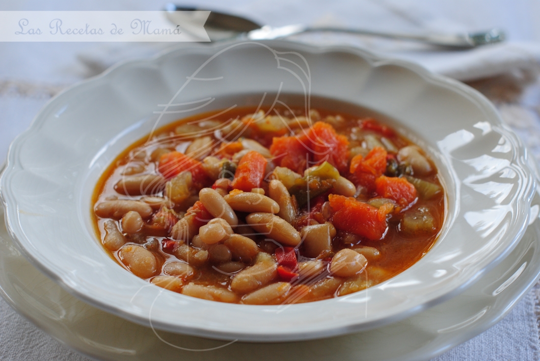 Potaje de judías con cardos y calabaza