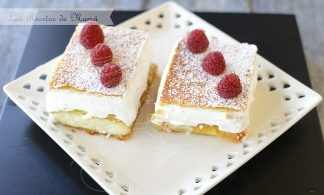 Milhojas de crema y merengue