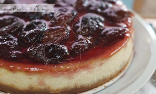 Tarta de queso con higos en almíbar