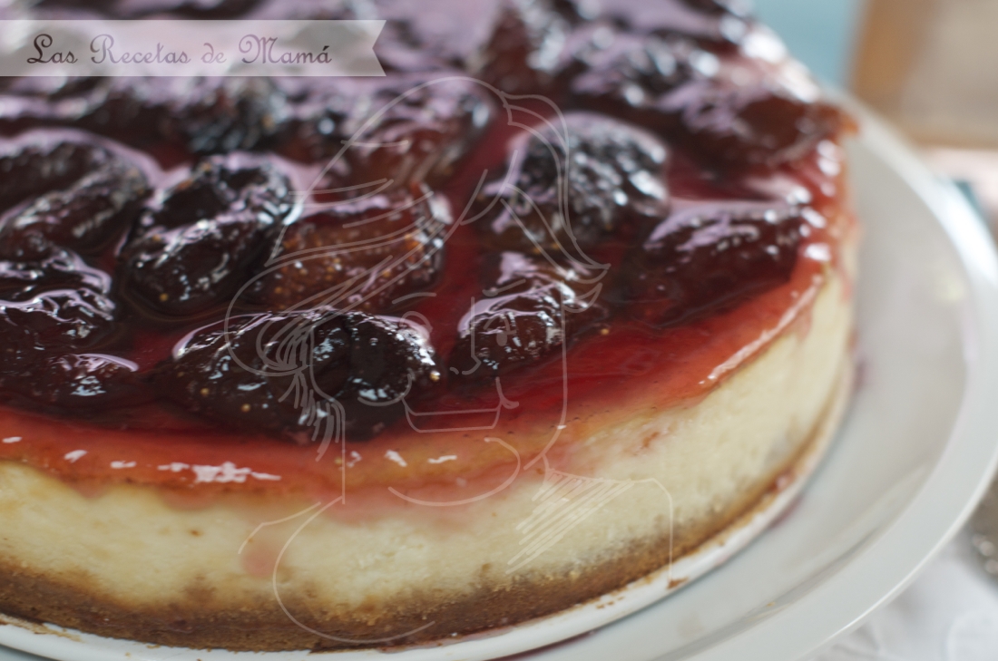 Tarta de queso con higos en almíbar