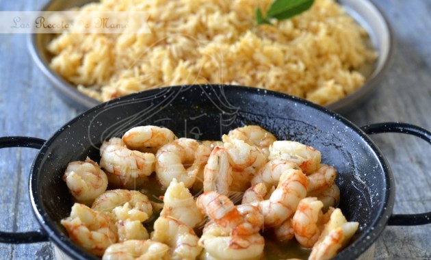 Arroz Thai al curry rojo con gambas a la miel