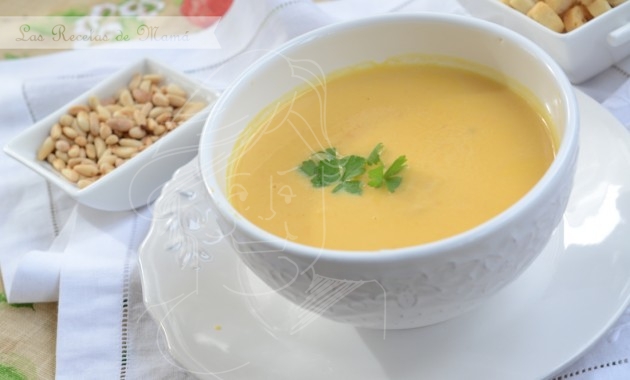 Crema de calabaza asada y hortalizas