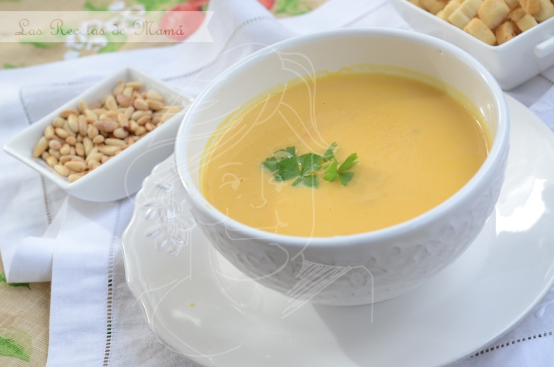 Crema de calabaza asada y hortalizas
