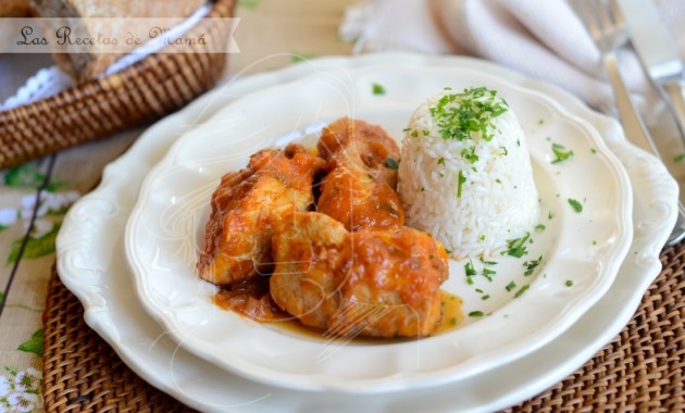Pollo con salsa de verduras