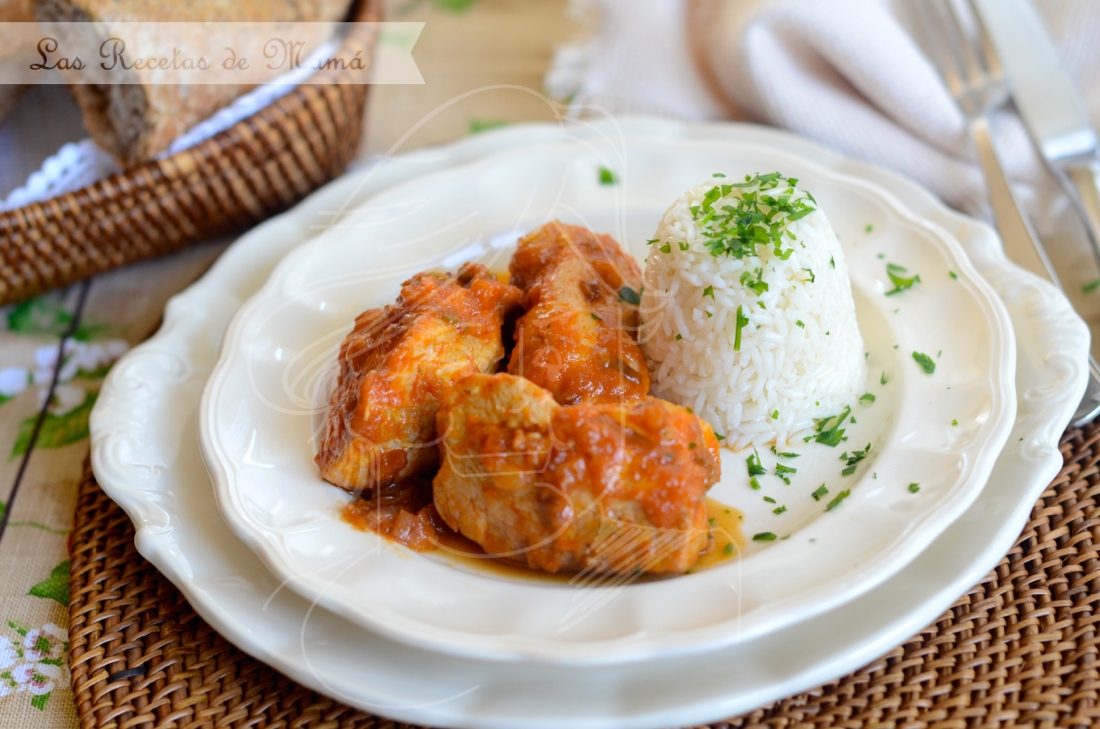 Pollo con salsa de verduras