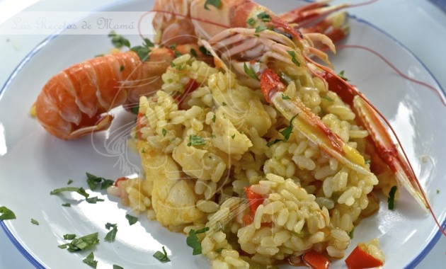 Arroz con rape y cigalas