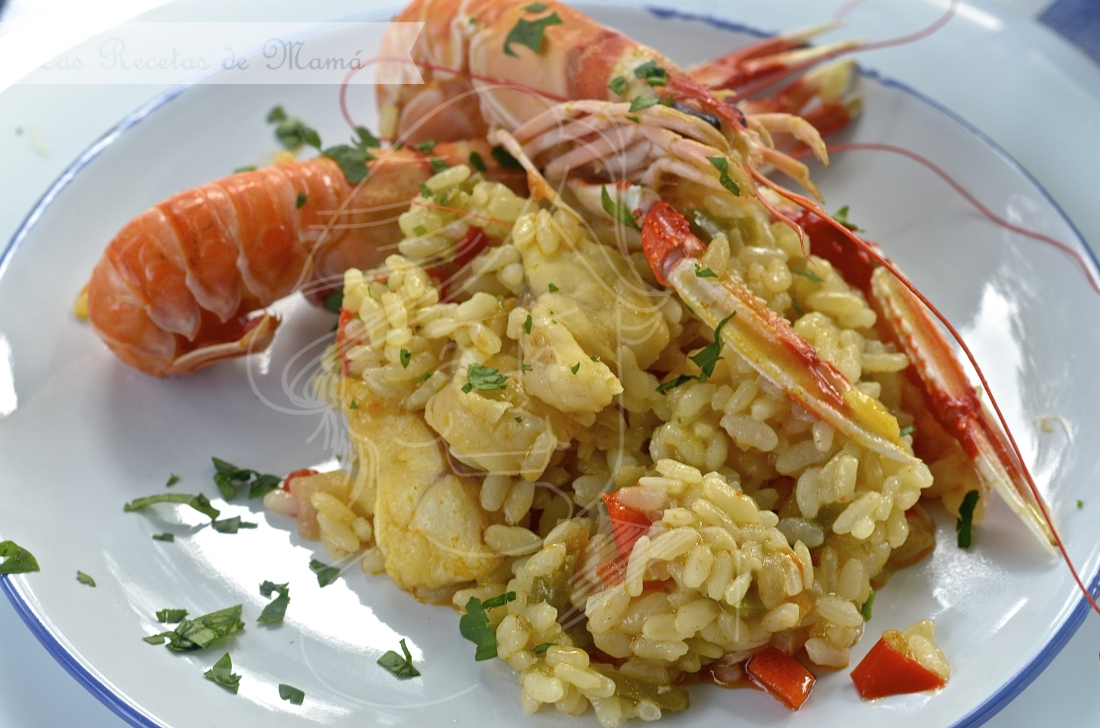 Arroz con rape y cigalas