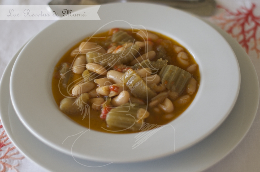 Potaje de judias con cardos