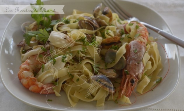 Tagliatelle frutti di mare. Receta.