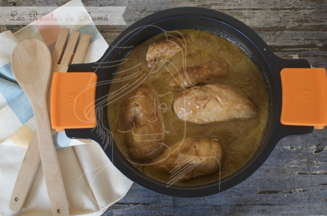 Pollo al azafrán
