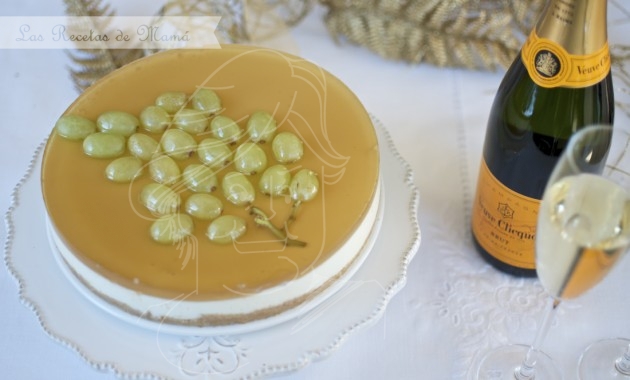 Tarta gelatina de PX con uvas