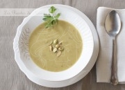 Crema de puerros y pistachos. Video receta