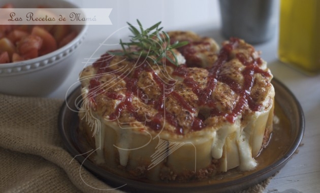 Tarta salada de pasta. Video receta