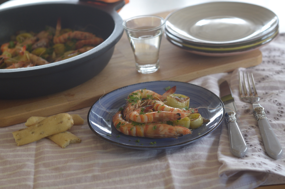Langostinos al vermú. Video receta