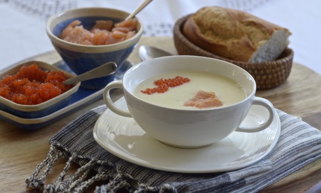 Crema de patatas con salmón. Video receta