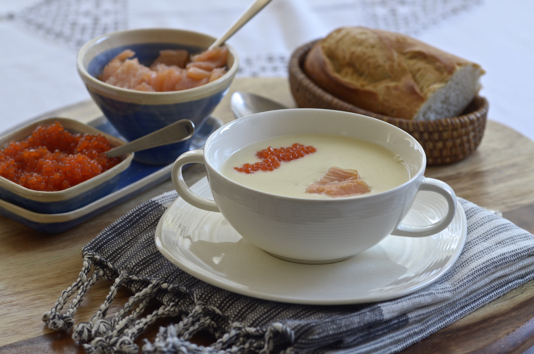 Crema de patatas con salmón. Video receta