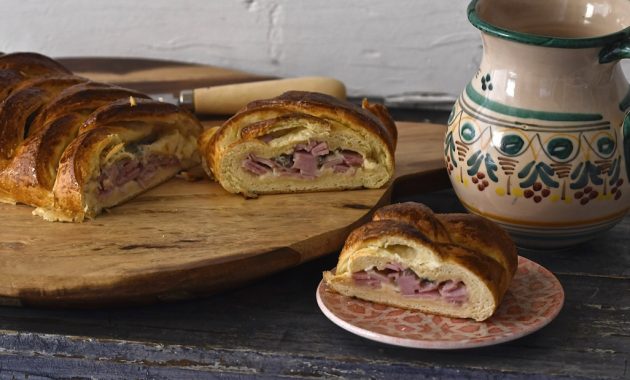 Trenza de jamón y queso. Video receta