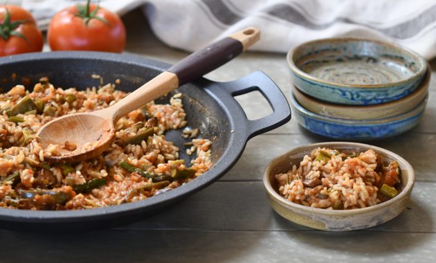 Arroz seco de verdura. Video receta.